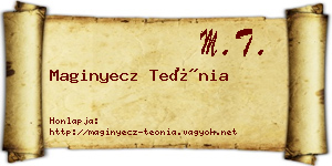 Maginyecz Teónia névjegykártya